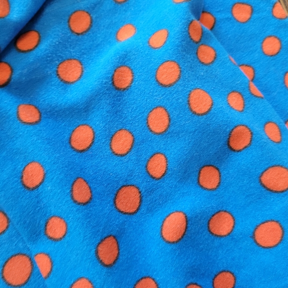 LulaRoe Blue and Red Polka Dot Hi-Rise Legging Size Women's Tall and Curvy 12-22 - Picture 5 of 10